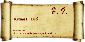 Hummel Ivó névjegykártya